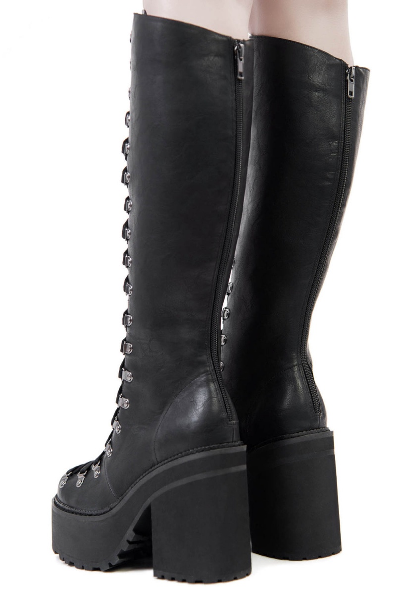 Killstar Bloodletting Knee-High Boots Negros | 51038-QAHO