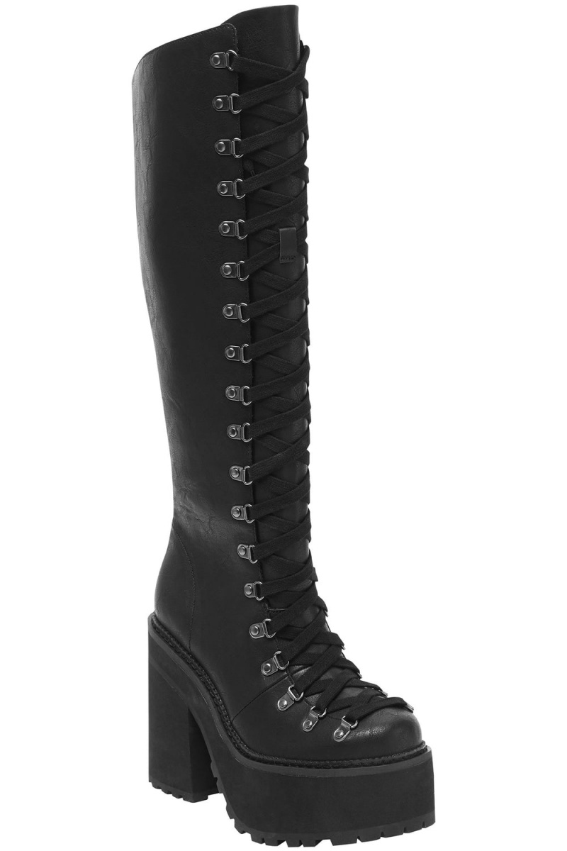 Killstar Bloodletting Knee-High Boots Negros | 51038-QAHO