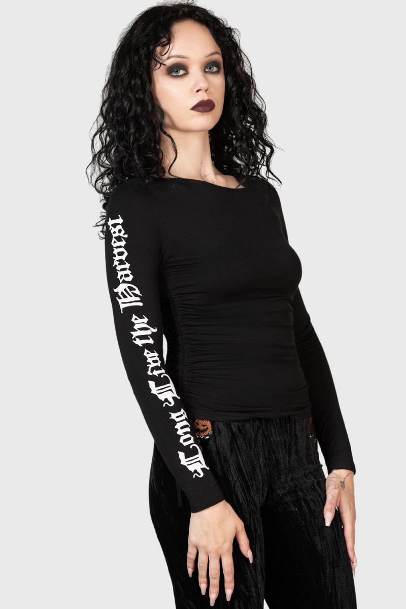 Killstar Bone To Pick Top Negros | 04967-UHLZ