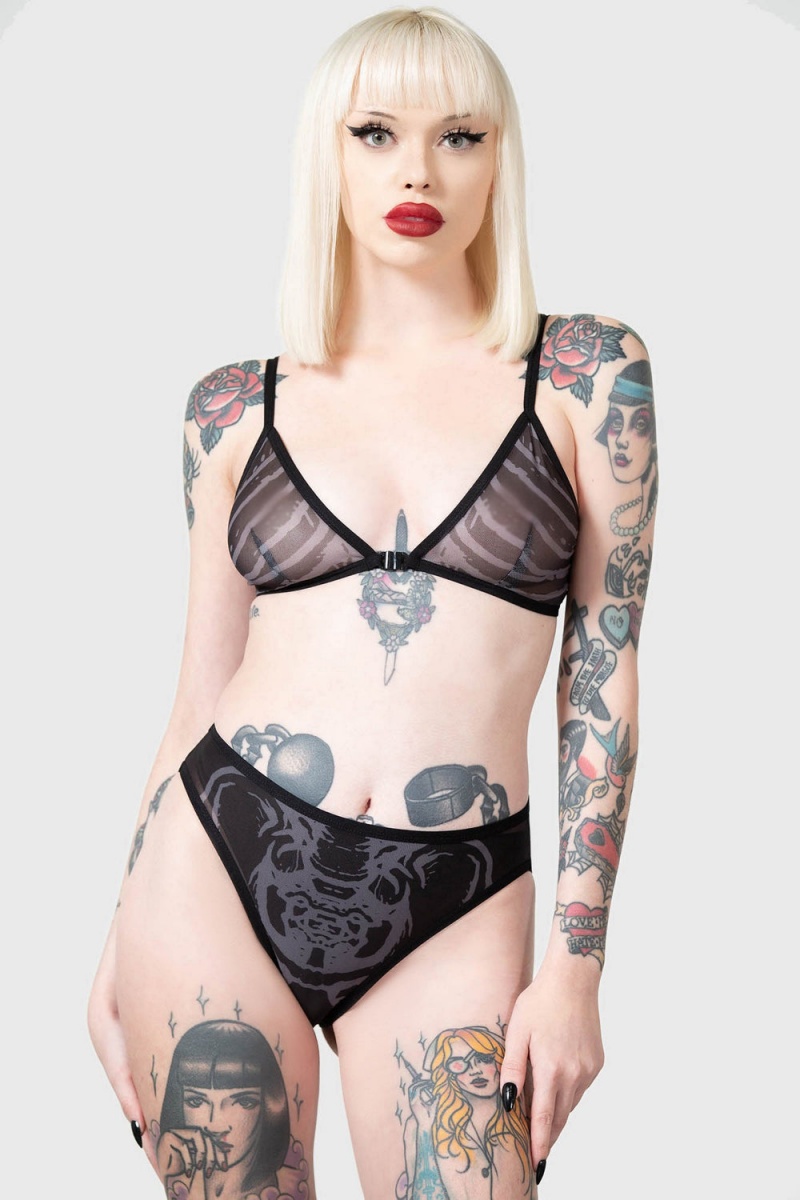 Killstar Boneyard Panty Negros | 61038-JOWV