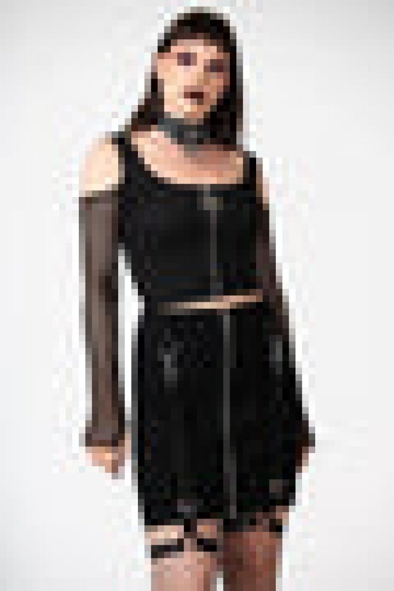 Killstar Bound To Me Garter Skirt Negros | 45176-BZCR