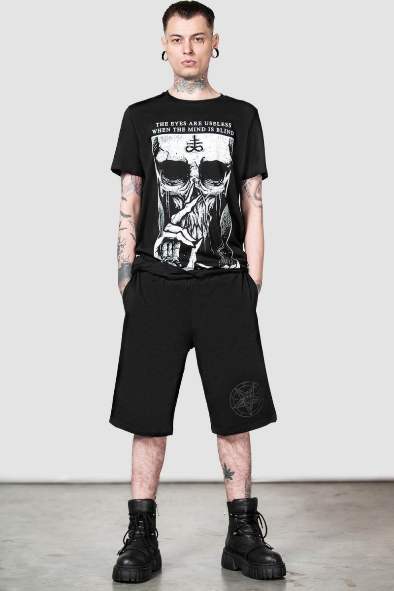 Killstar Breaking Point Longline Shorts Negros | 38617-RLUF