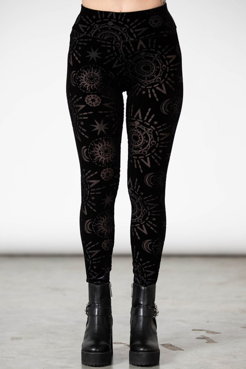 Killstar Brielle Burnout Leggings Negros | 93741-MZKS