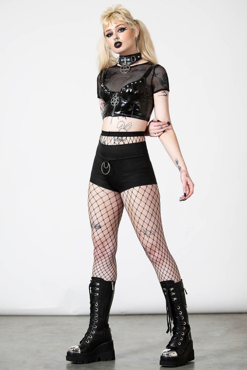 Killstar Britta Corset Top Negros | 01964-DAPN