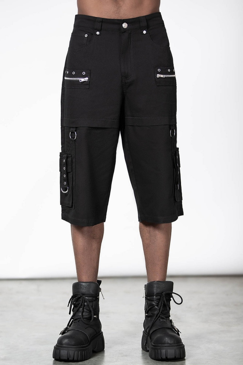 Killstar Bust Out Cargo Shorts Negros | 53928-EOSA