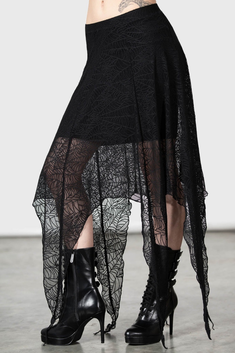 Killstar Caroline Skirt Negros | 49671-CTAO