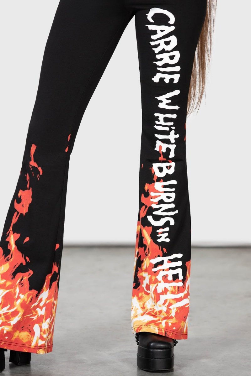 Killstar Carrie Bootcut Trousers Negros | 41386-LSOQ