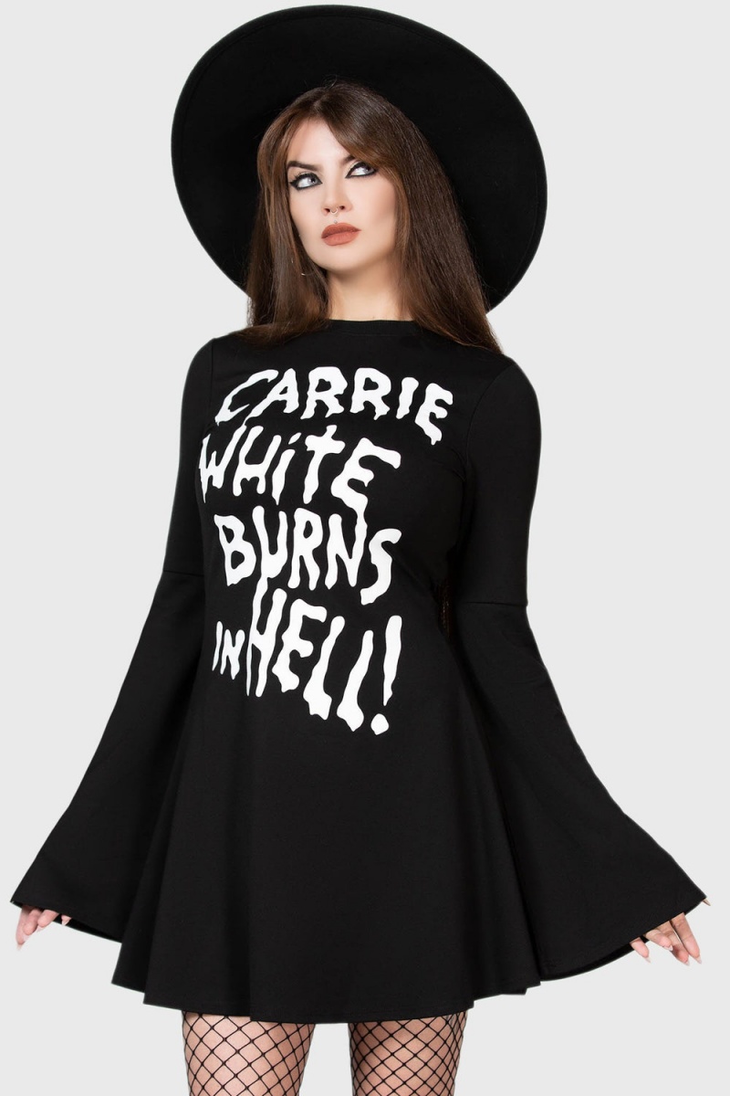 Killstar Carrie Skater Vestido Negros Rojos | 41579-RMCO