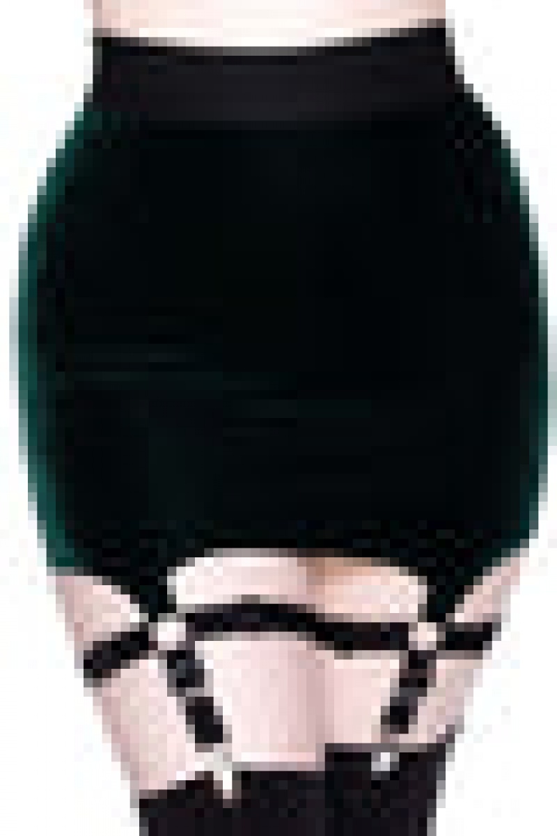 Killstar Cassandra Velvet Mini Skirt [EMERALD] Verdes | 41250-WTYN