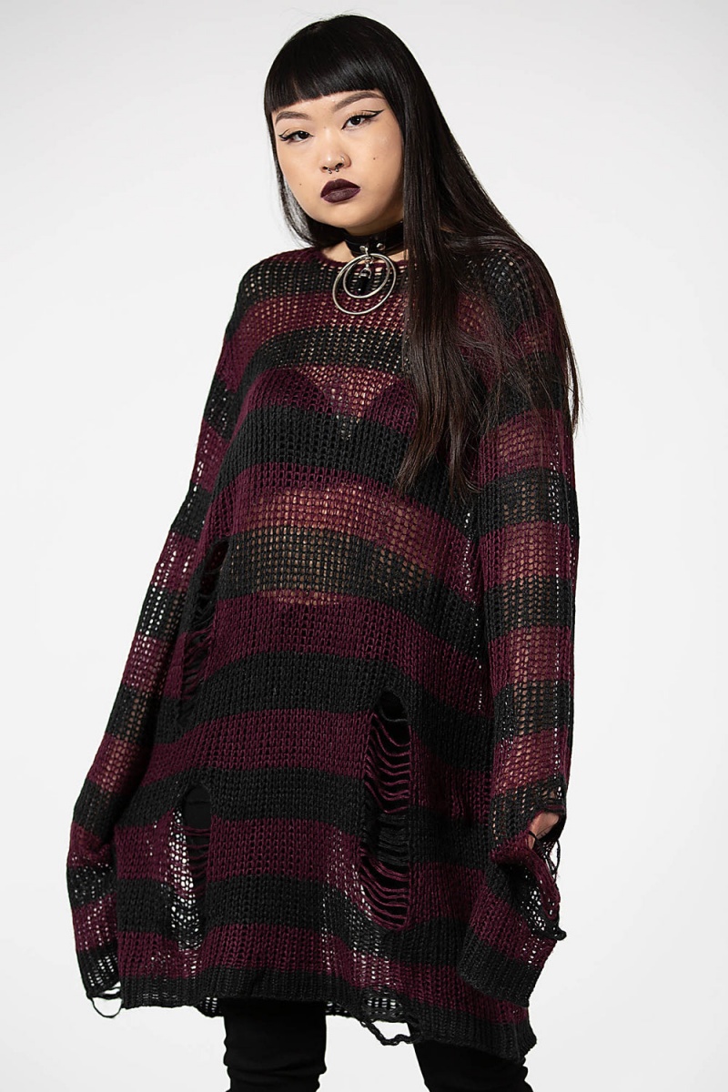 Killstar Cassius Knit Sueter Morados | 06249-PXBA