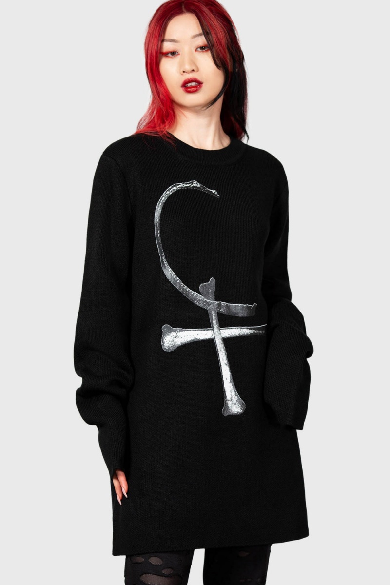 Killstar Catacombs Harvest Sueter Negros | 70652-VKMX