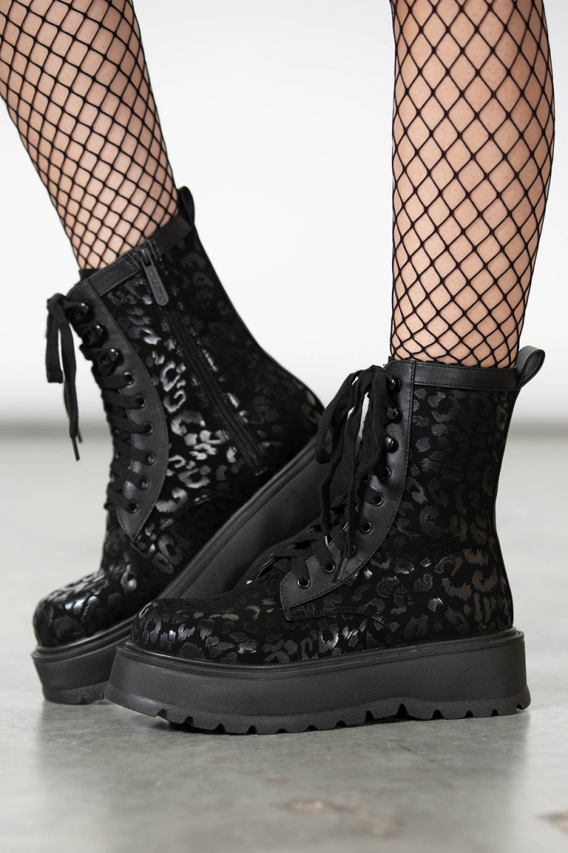 Killstar Catfight Boots Negros | 35028-YSFJ