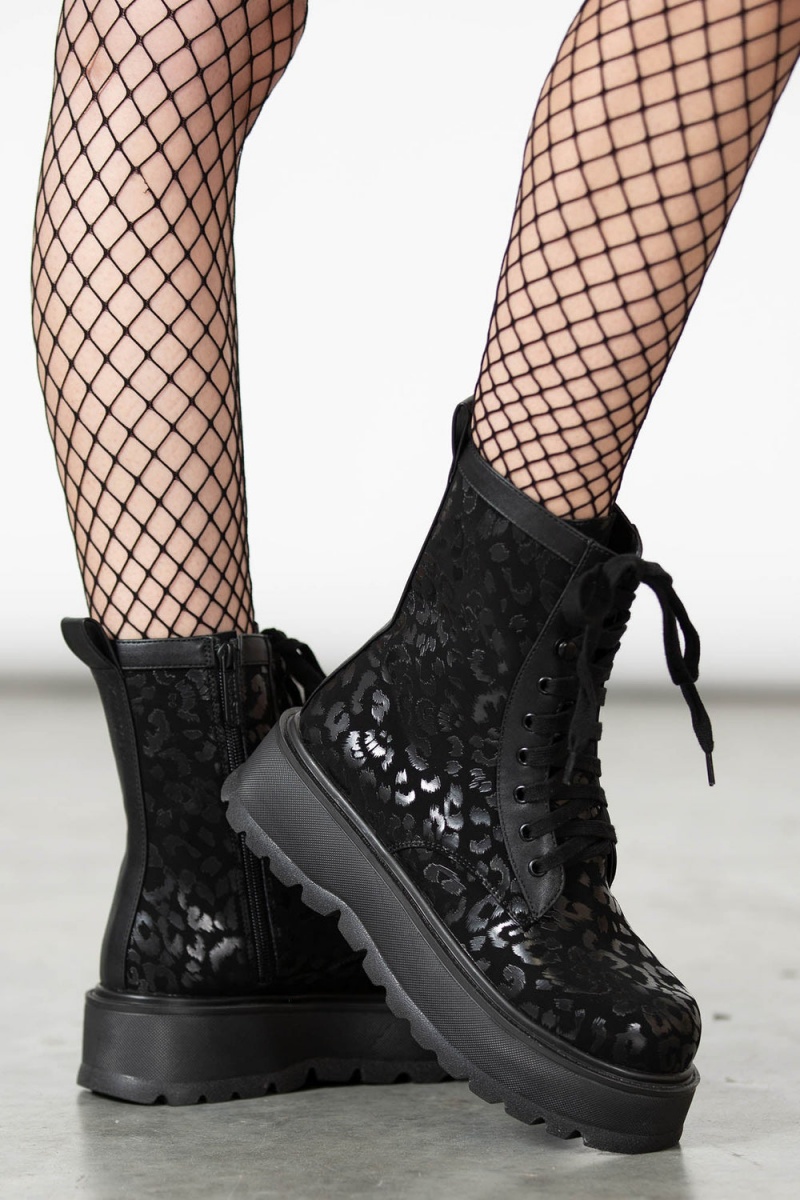 Killstar Catfight Boots Negros | 35028-YSFJ
