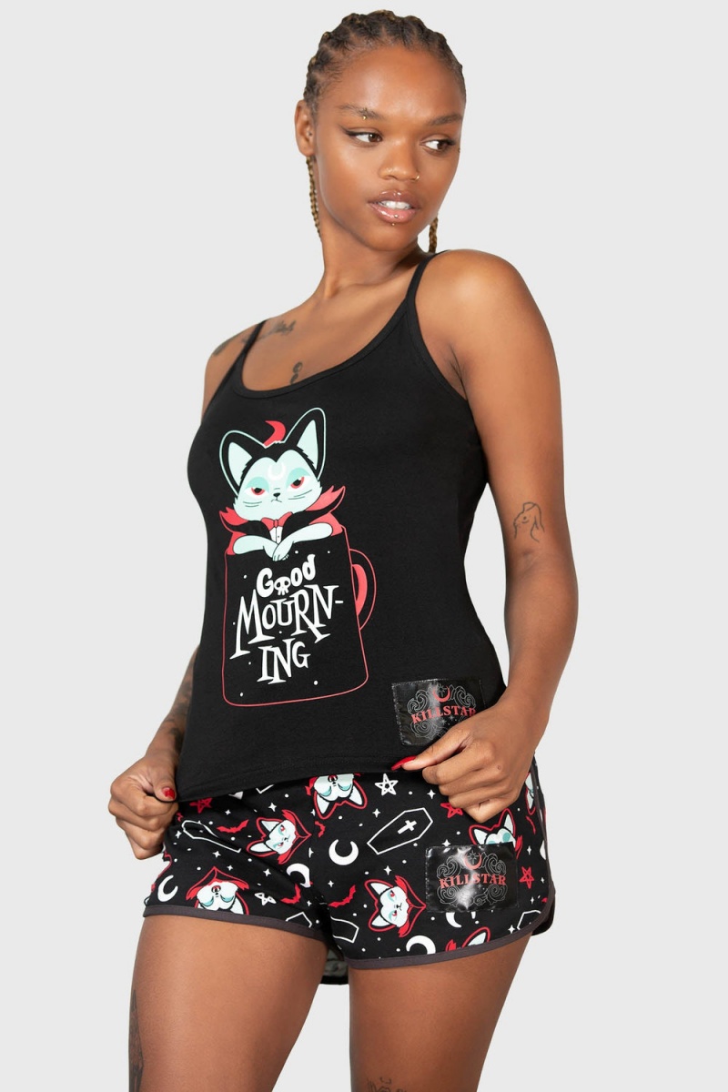 Killstar Catnap Cami Top Negros | 64170-CPXL