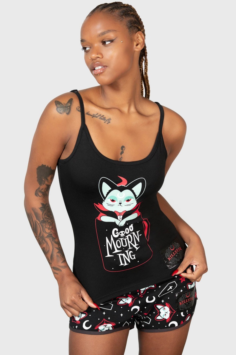 Killstar Catnap Cami Top Negros | 64170-CPXL