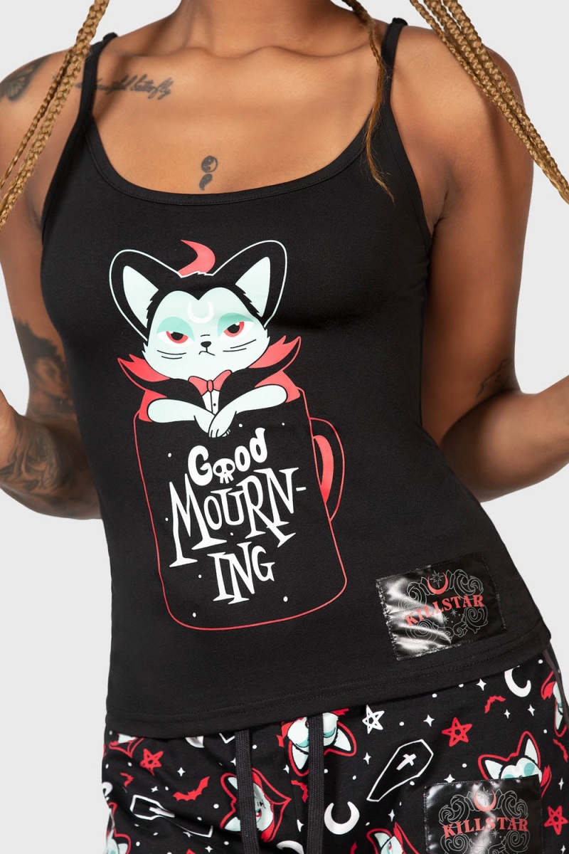 Killstar Catnap Cami Top Negros | 64170-CPXL