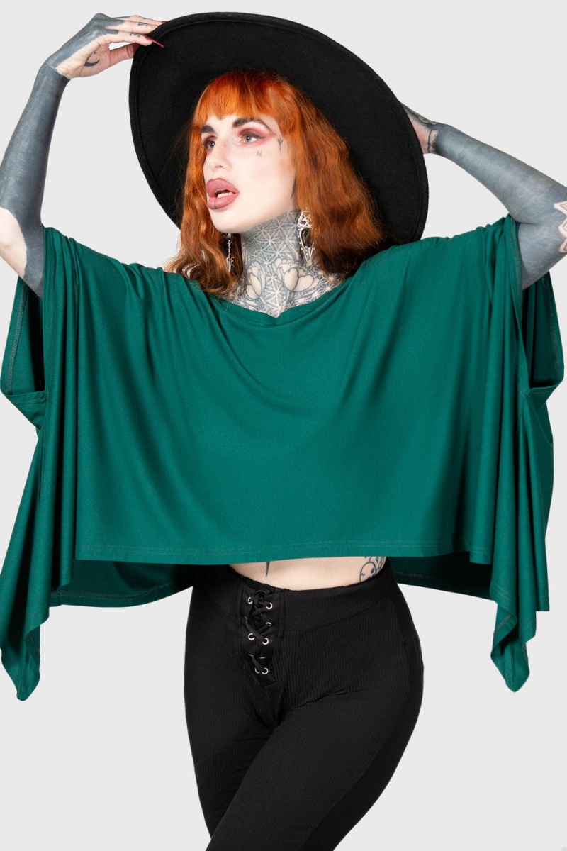 Killstar Celestial Bodies Top [TEAL] Verdes | 25143-ZYRJ
