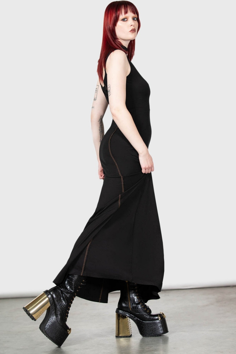 Killstar Ceremonies Vestido Negros | 60314-DNUE