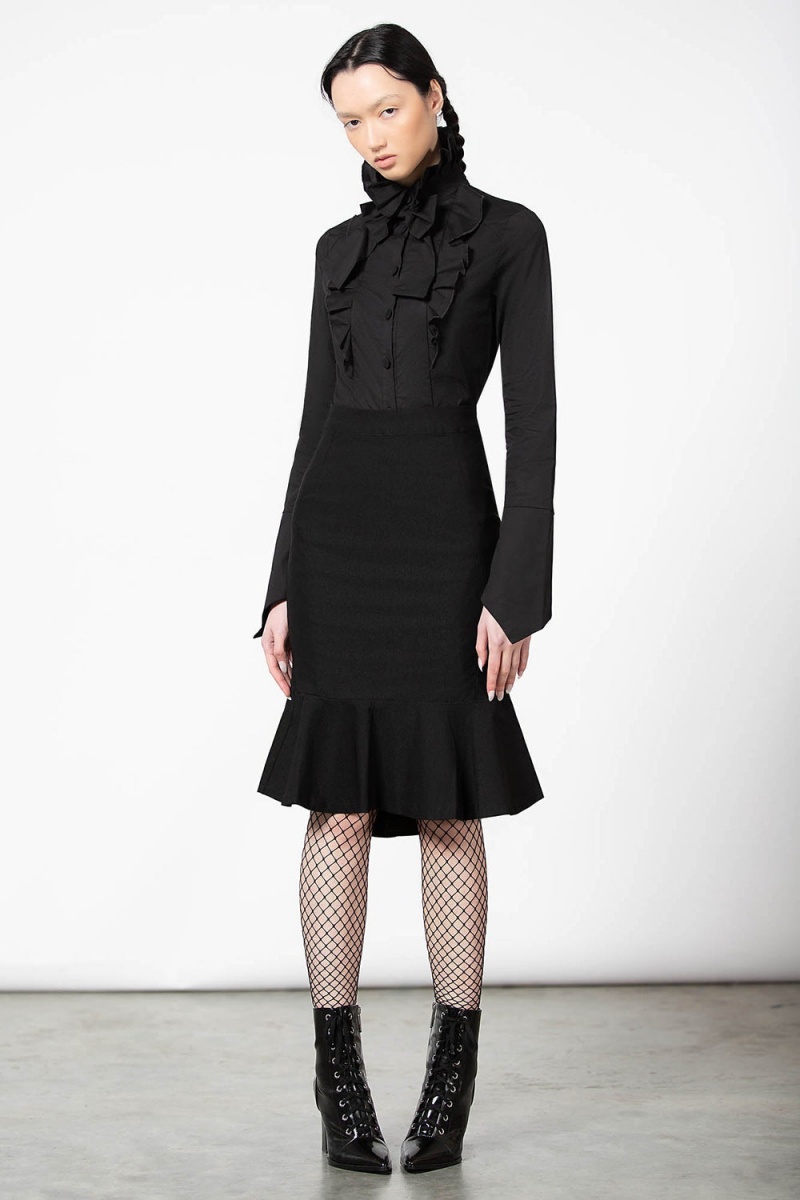 Killstar Chantra Pencil Skirt Negros | 93647-QXCI