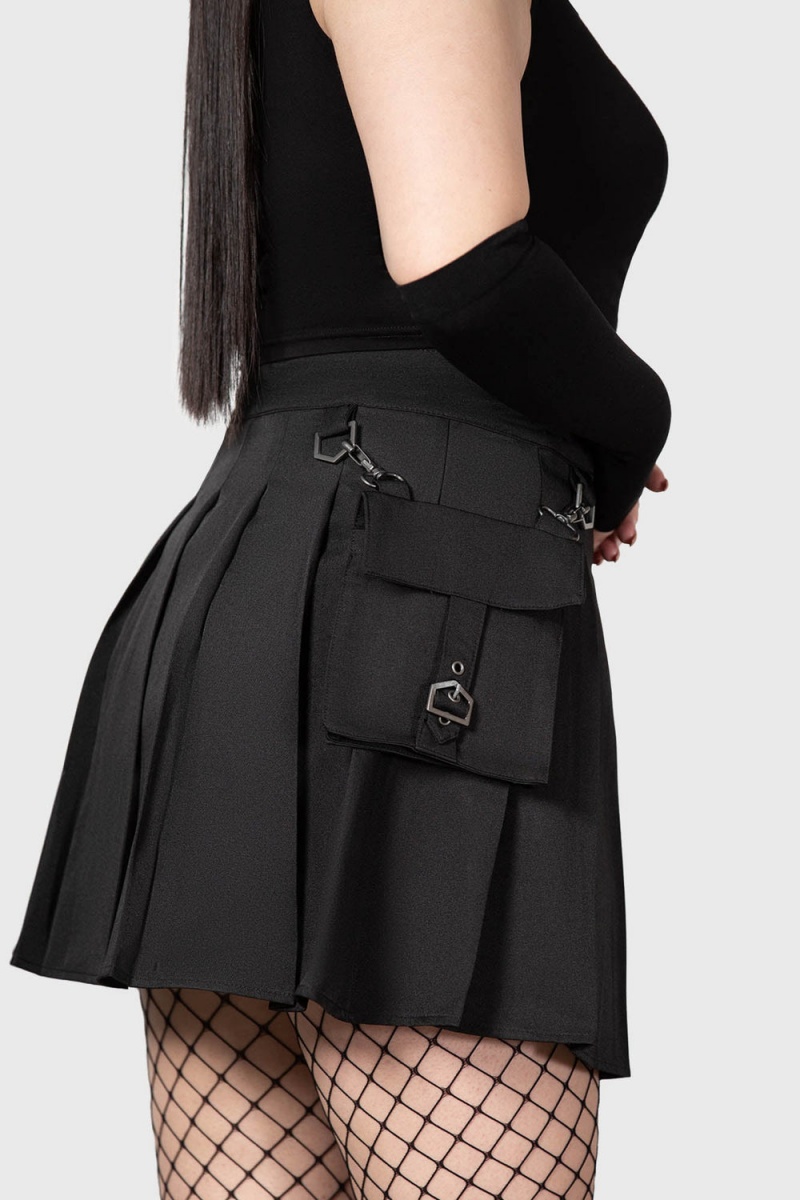 Killstar Chaos Theory Skirt Negros | 27365-WCFJ