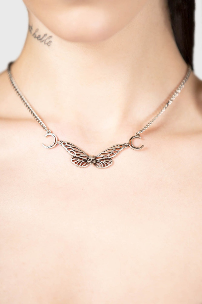 Killstar Cicada Curse Choker Plateados | 62813-RLXM