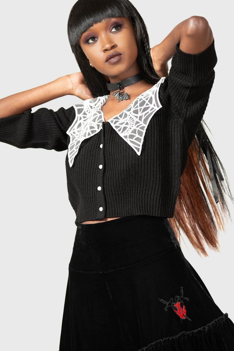 Killstar Clarita Chlo Cardigan Negros | 18574-SKTX