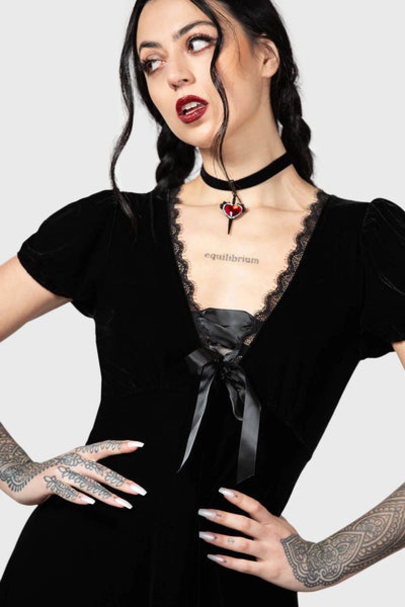 Killstar Consolation Vestido Negros | 23671-INUT