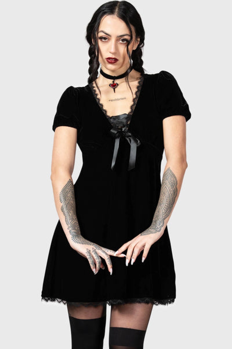Killstar Consolation Vestido Negros | 23671-INUT