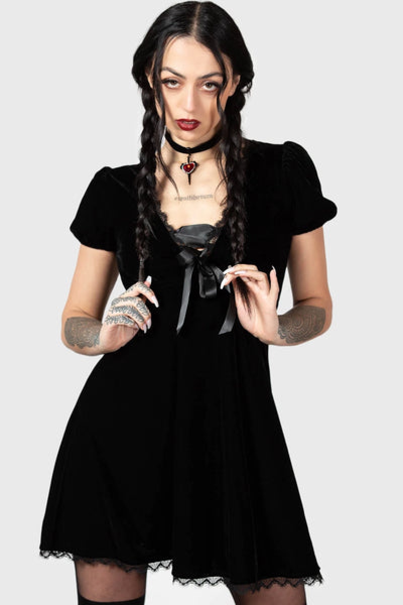 Killstar Consolation Vestido Negros | 23671-INUT