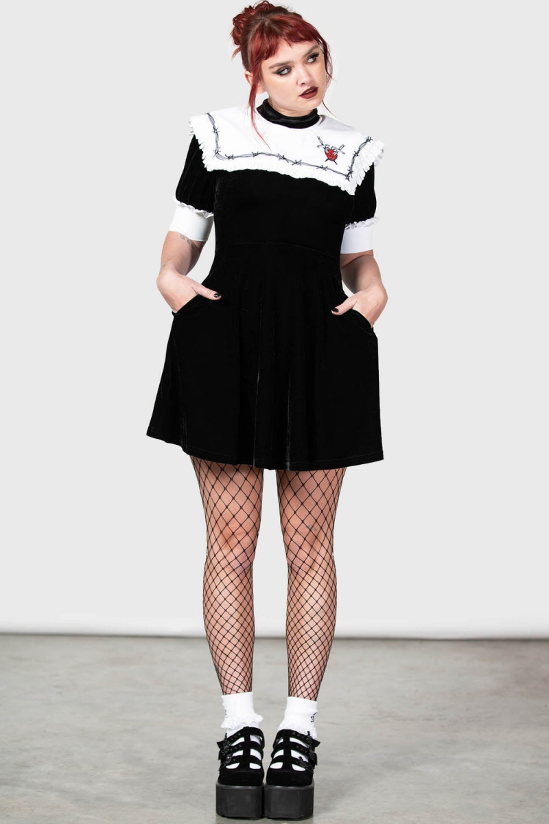 Killstar Cora Vestido Negros | 58263-PDRU