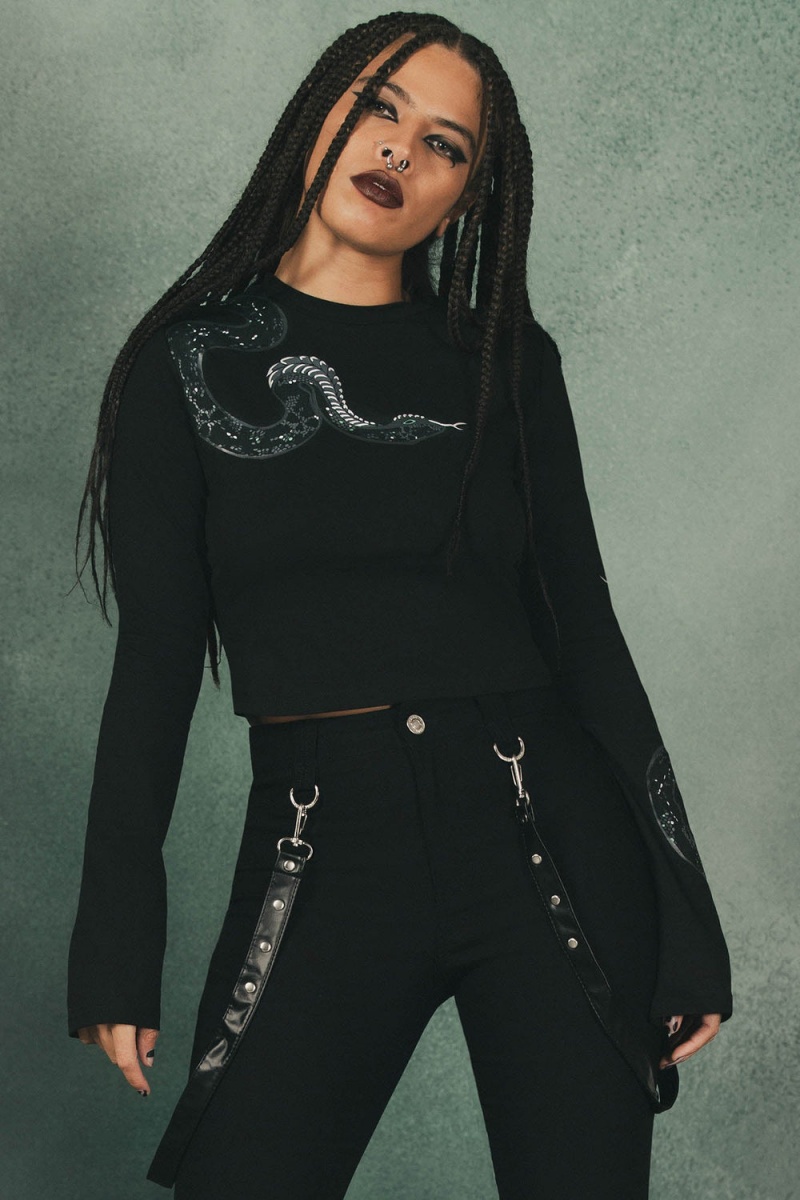Killstar Cornelia Crop Top Negros | 28530-KGAJ