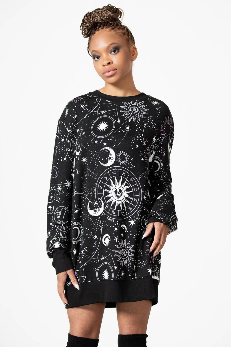 Killstar Corvus Lounge Sweatshirt Negros | 94163-IFQL