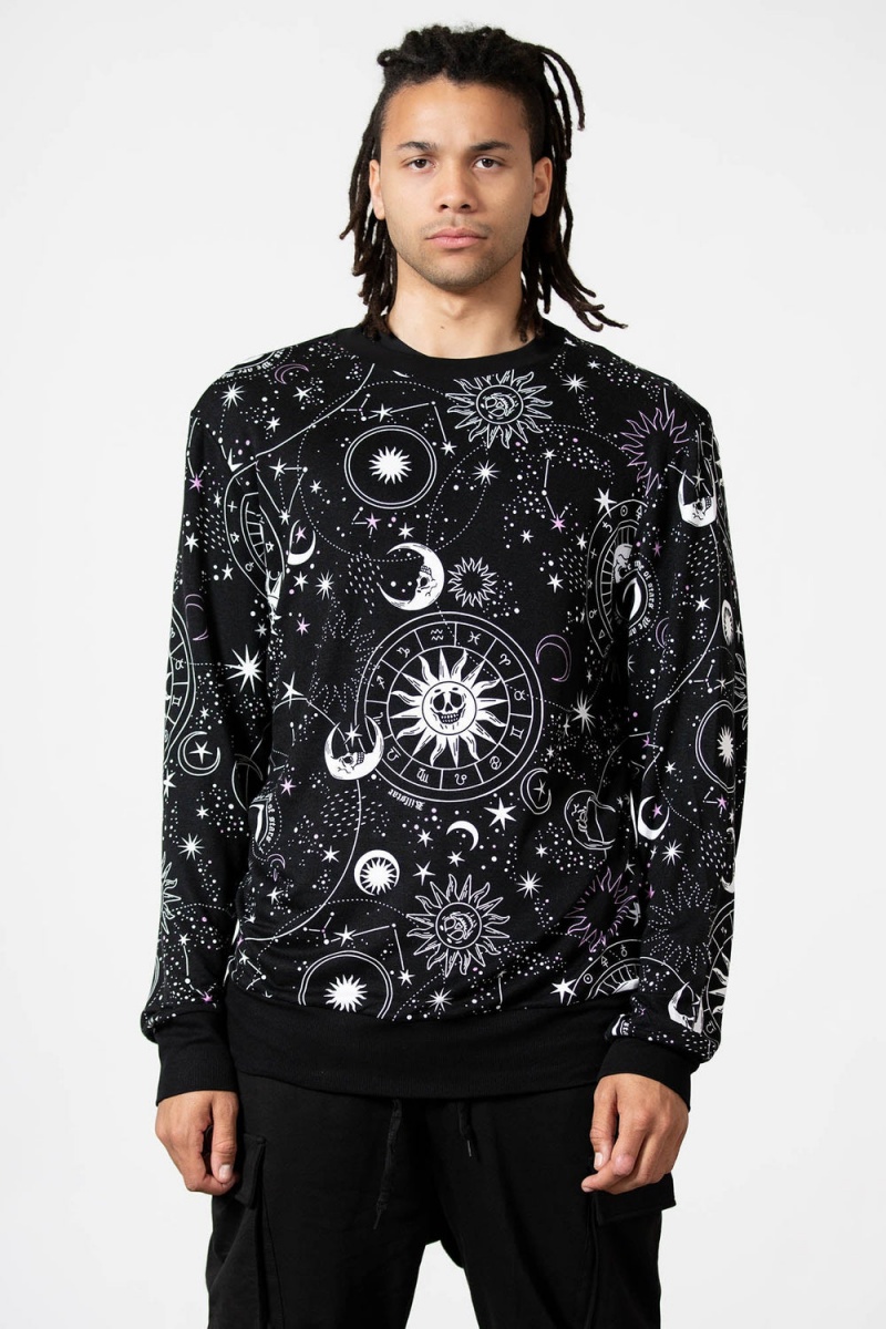 Killstar Corvus Lounge Sweatshirt Negros | 94163-IFQL