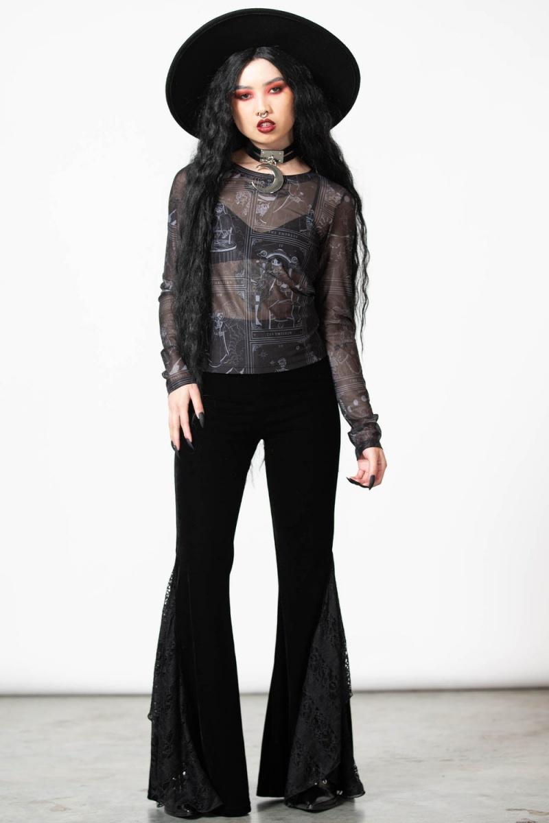 Killstar Cosmina Mesh Top Negros | 48126-DRXN