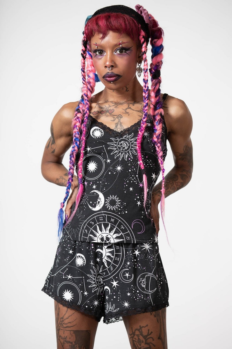Killstar Cosmos Shorts Negros | 96253-RMIV