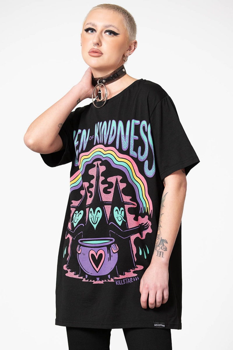 Killstar Coven Of Kindness T-Shirt Negros | 30197-KWYP