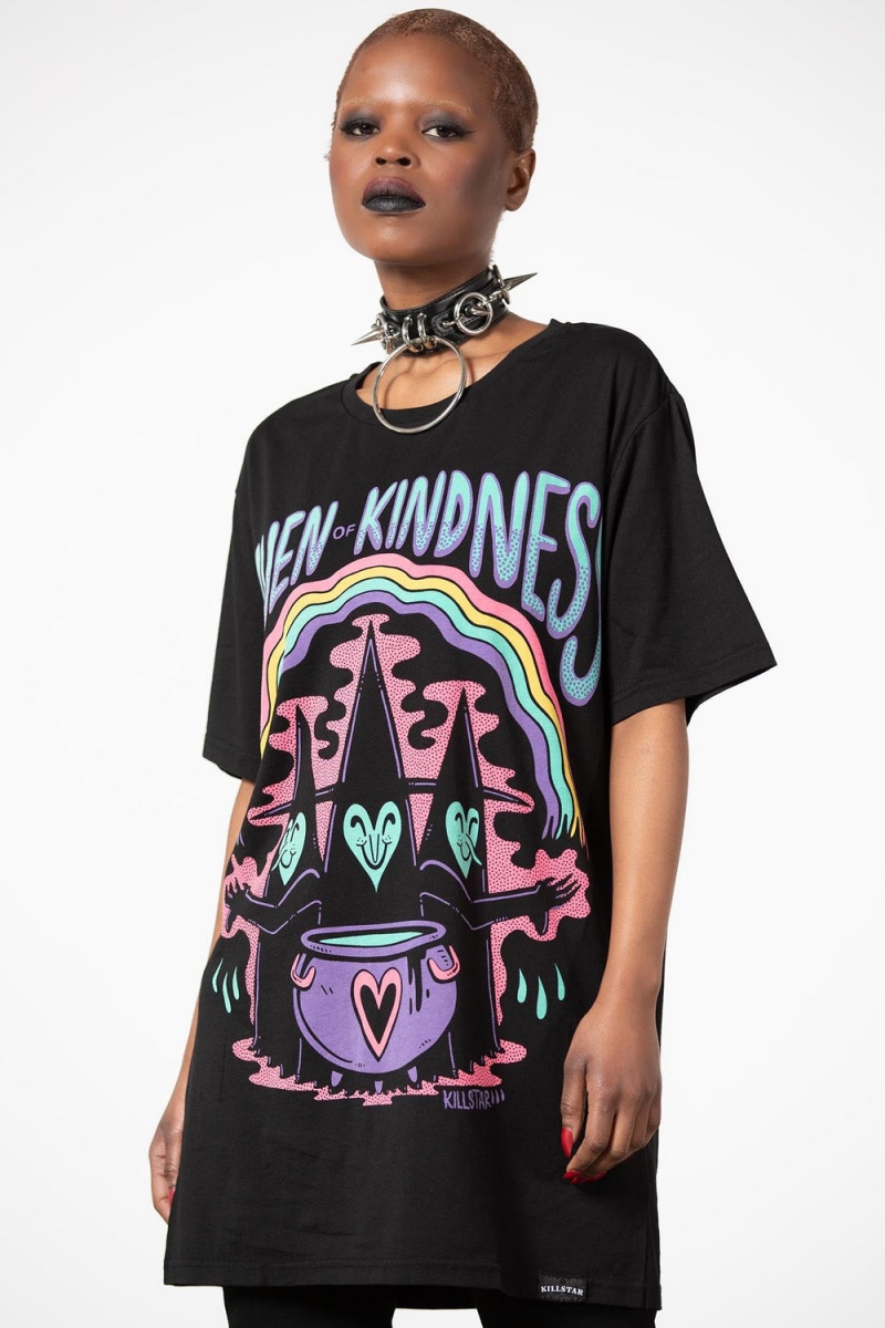 Killstar Coven Of Kindness T-Shirt Negros | 30197-KWYP