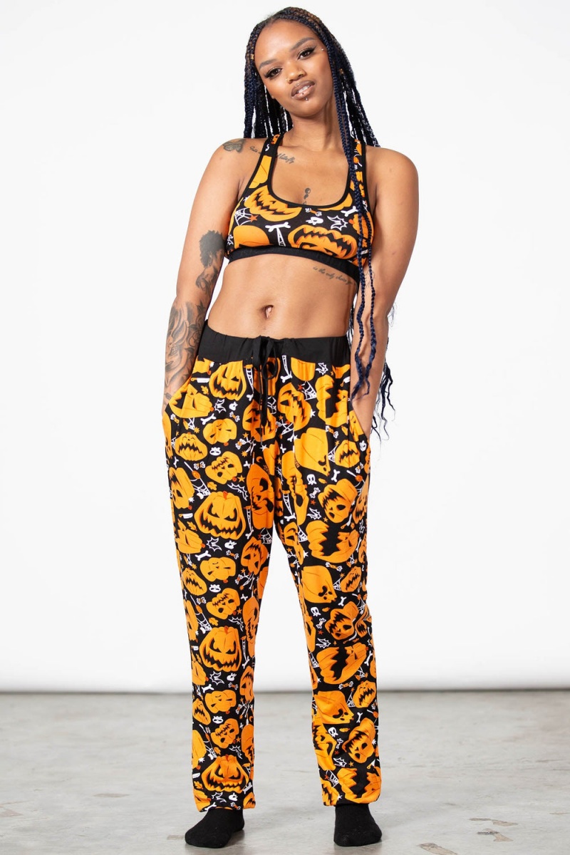 Killstar Creep It Real Sweatpants Negros | 19064-CRZQ
