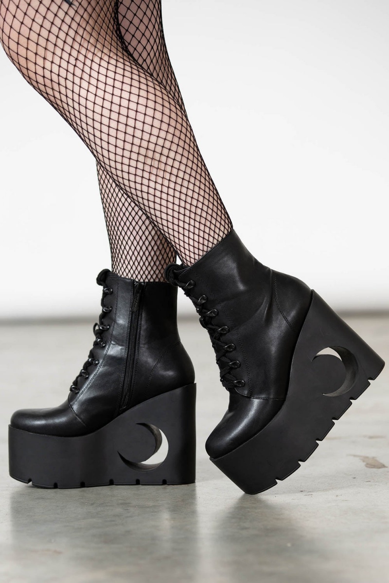 Killstar Crescent Boots Negros | 64715-BTUW