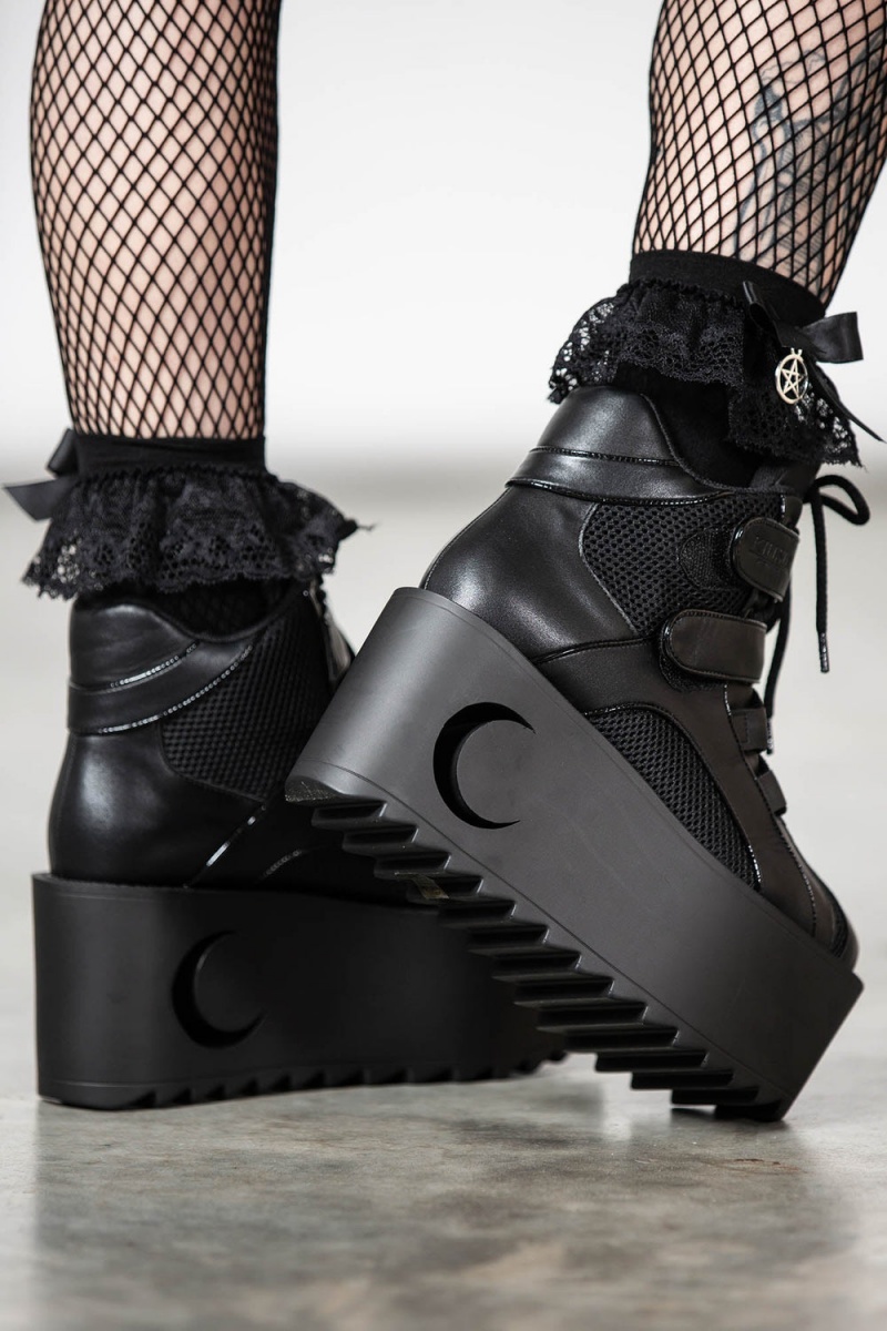 Killstar Crescent Night Plataforma Trainers [B] Negros | 68530-QOHK