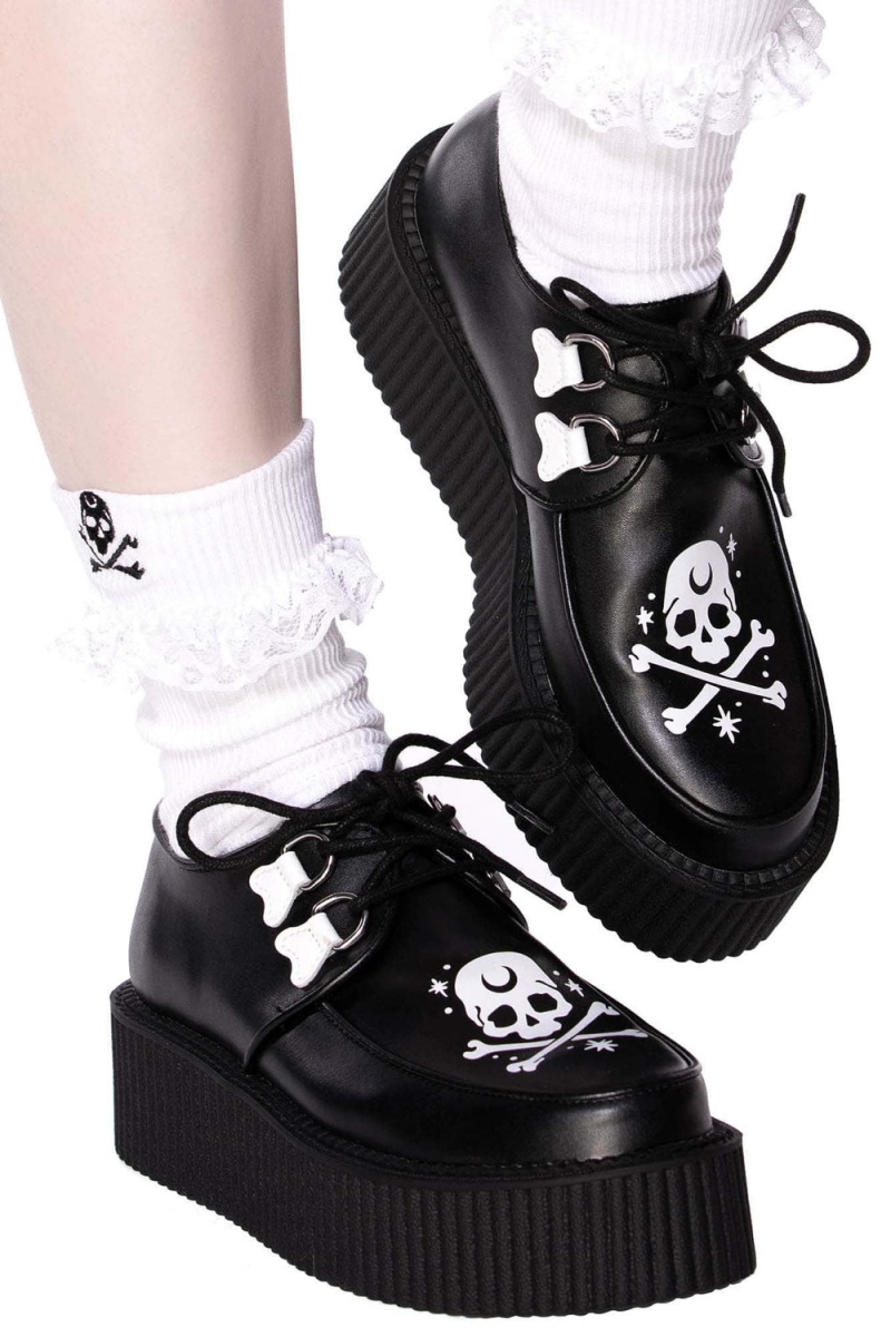 Killstar Crossbones Creepers Negros | 62093-PKWX
