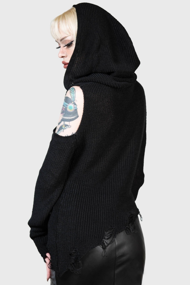 Killstar Crowned Misery Sueter Negros | 81670-JCRT