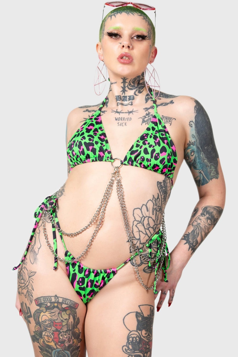 Killstar Crue Bikini Verdes | 57640-DRKI