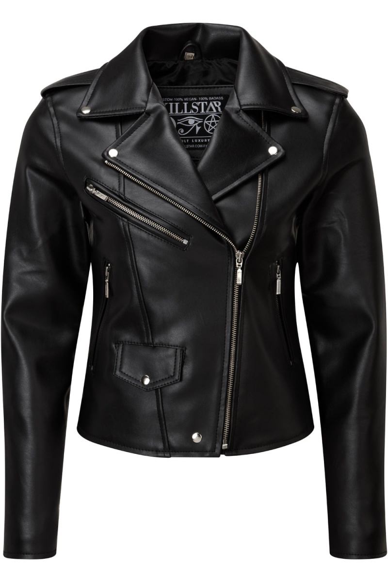 Killstar Cuero Jacket [FAUX LEATHER] Negros | 21356-AOZS
