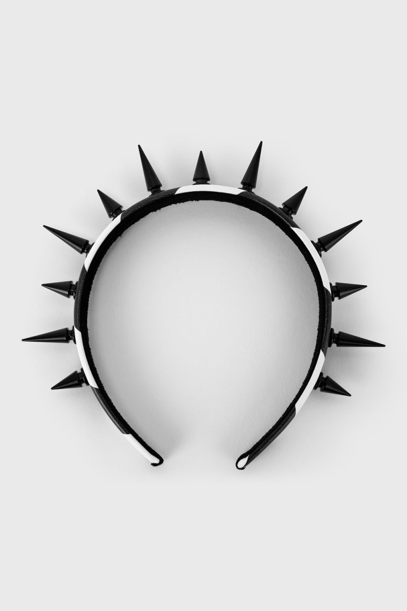 Killstar Cute Chaos Headband Negros Blancos | 97860-LCKX