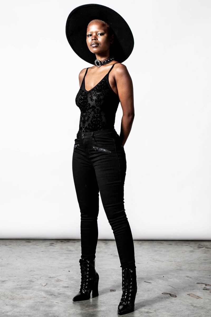 Killstar Daemonic Forces Bodysuit Negros | 75082-DHLX