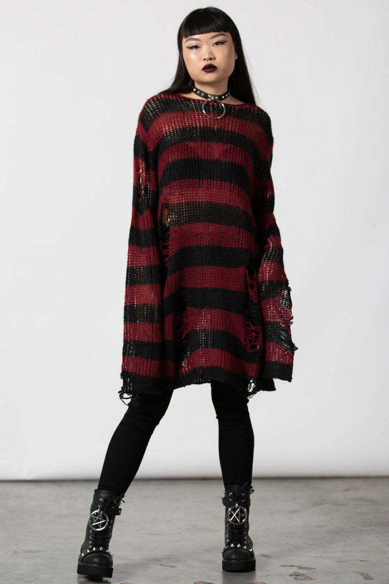 Killstar Dahlia Knit Sueter Rojos | 81029-VUOM