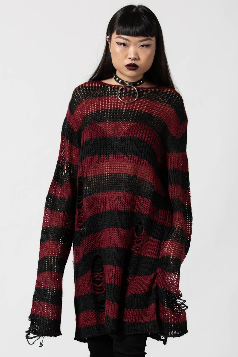 Killstar Dahlia Knit Sueter Rojos | 81029-VUOM