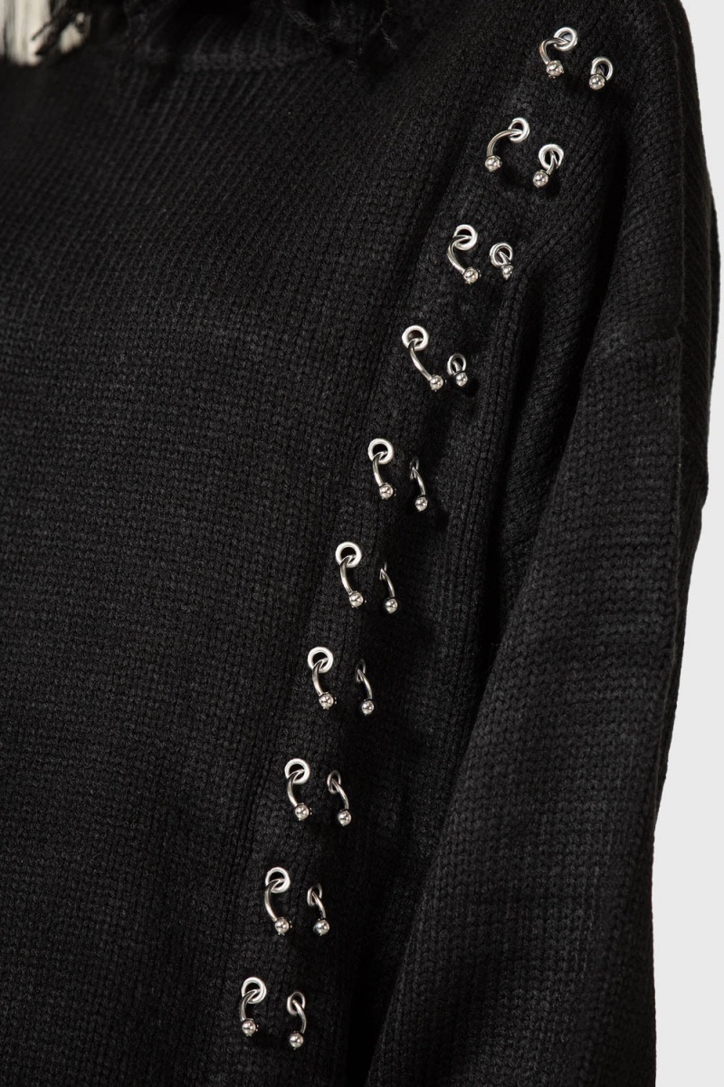 Killstar Daith Knit Sueter Negros | 93542-PAEL