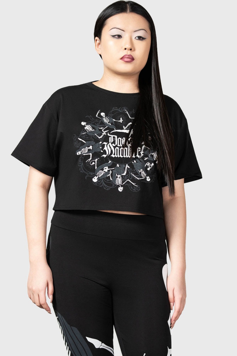 Killstar Danse Macabre Crop Top Negros | 20869-WFGD